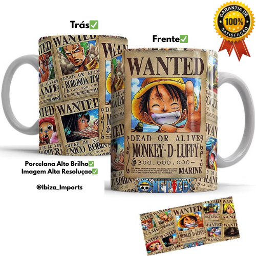 Caneca One Piece Monkey D Luffy Gear 5 Anime Xicara Personalizada
