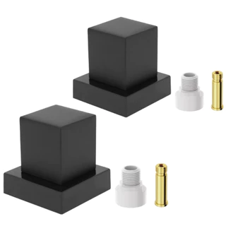 Kit 2 Acabamento Registro Quadrado Metal Preto Fabrimar