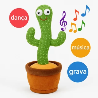 Brinquedo Cacto Dançante Falante Imita Voz Com Musicas Interativo Brinca