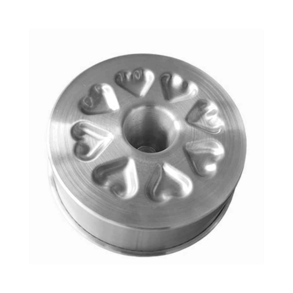 Forma Torta Suíça Decorada Coração Bolo Pudim 17x8cm  Alumín