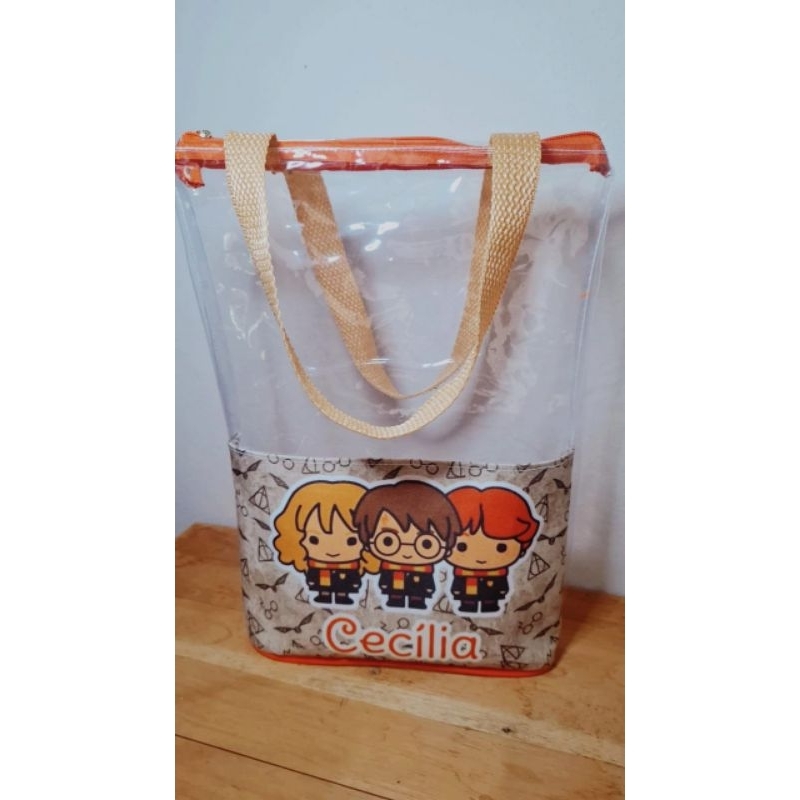 Bolsa sacola transparente personalizada aniversário lembrancinha
