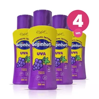Kit 4 Sabonete Íntimo Feminino Uva Beijinhos Proteção e Frescor 200ml Belkit em Oferta na Shopee