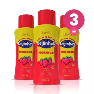 Kit 3 Sabonete Íntimo Feminino Morango Beijinhos Proteção e Frescor 200ml Belkit em Oferta na Shopee