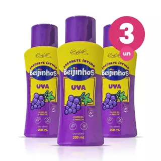 Kit 3 Sabonete Íntimo Feminino Uva Beijinhos Proteção e Frescor 200ml Belkit em Oferta na Shopee