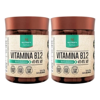 Kit com (2 unidades) de vitamina B12 Metilcomalamina 60 Capsulas Nutrify