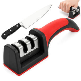 Amolador Afiador De Facas E Tesouras Em Aço Inox Com 3 Afiadores em Oferta na Shopee