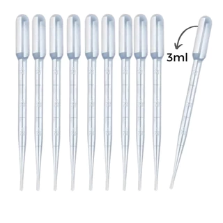 KIT 100 PIPETA PASTEUR PLASTICA 3ML
