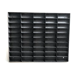 Expositor para 50 nichos 1/64 Preto Mdf Porta Carrinhos Coleçoes
