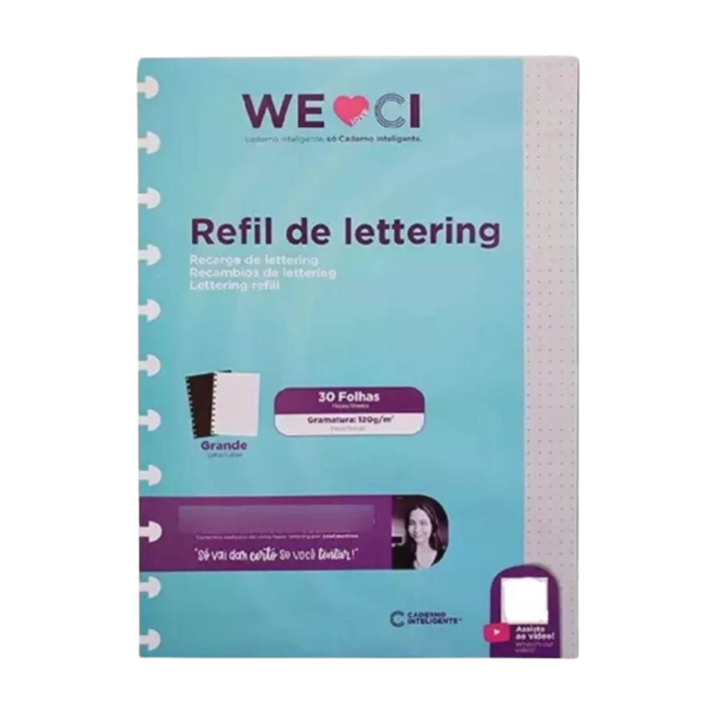 Refil De Lettering 30 Folhas Grande - Caderno Inteligente | Shopee Brasil