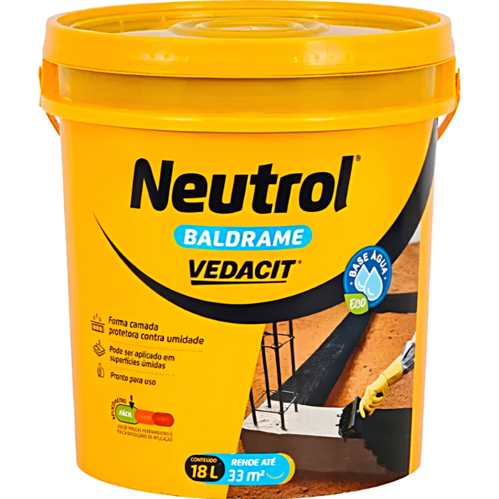 Neutrol Baldrame Base Agua Emulsão Asfaltica Vedacit 18 Litros Tnta ...