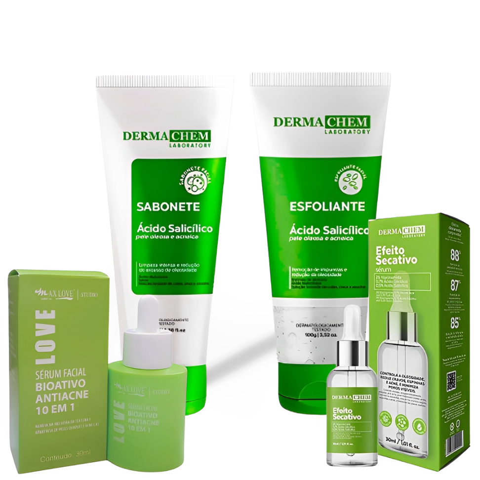 Kit Skin Care Limpeza de Pele Ácido Salicílico Dermachem Sabonete e ...