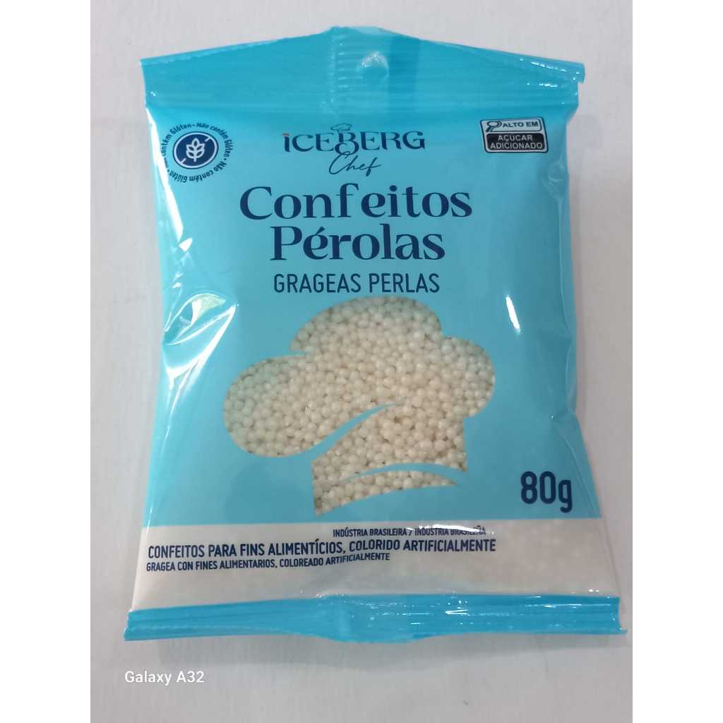 Confeitos Pérolas Iceberg 80g p/ Doces, Bolos, Culinária