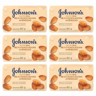 Kit 6X Sabonetes Em Barra Johnson´s Nutri Spa Amêndoas 80g