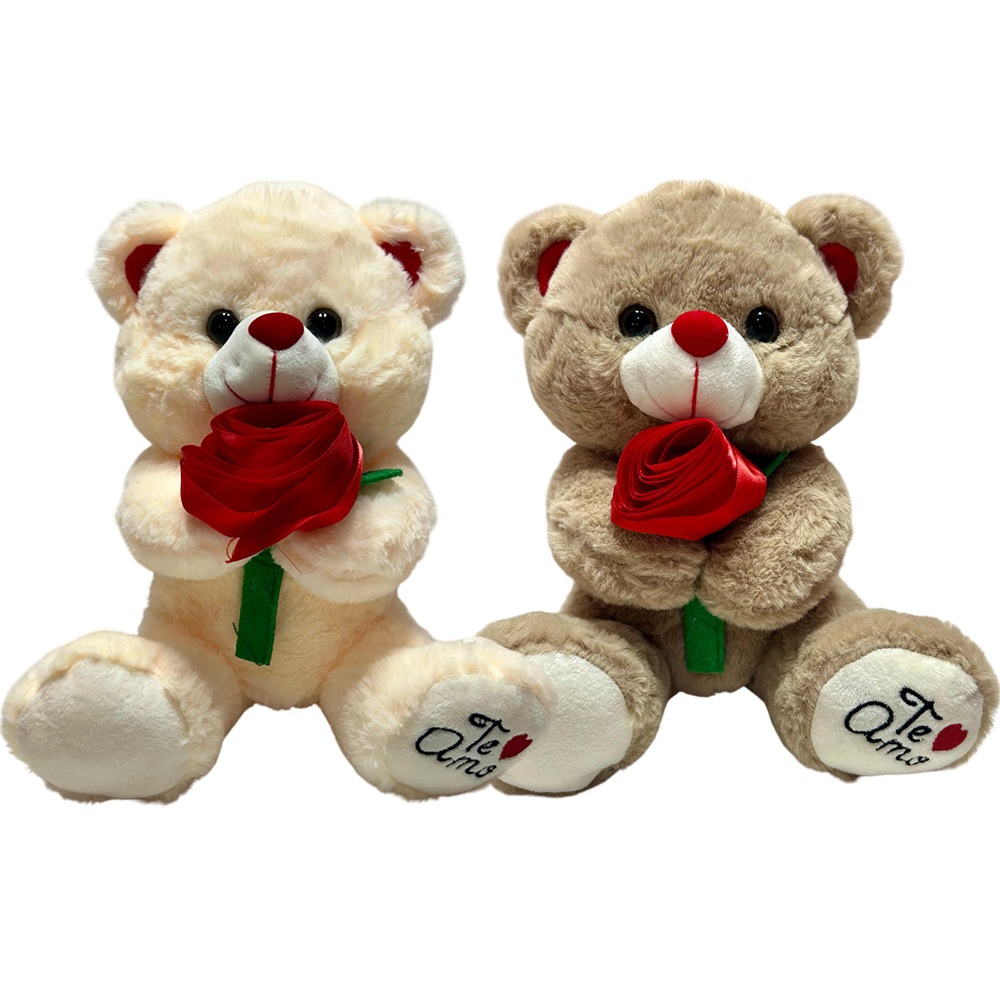 Urso De Pelucia Segurando Uma Rosa Fofo Namorados Presente Ursinho ...