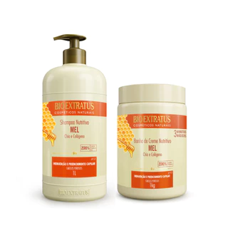Kit Shampoo e Banho de Creme Mel Bio Extratus - 1Kg Nutrição