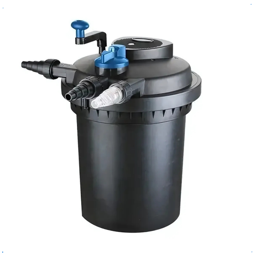 SunSun CPF-2500 drukvijverfilter met UVC-zuivering 11 W, vijverfilter met een debiet van 6000 l/h voor schoon vijverwater, vijverfiltersysteem voor vijvers tot 6000 liter biologische vijverfilterunit