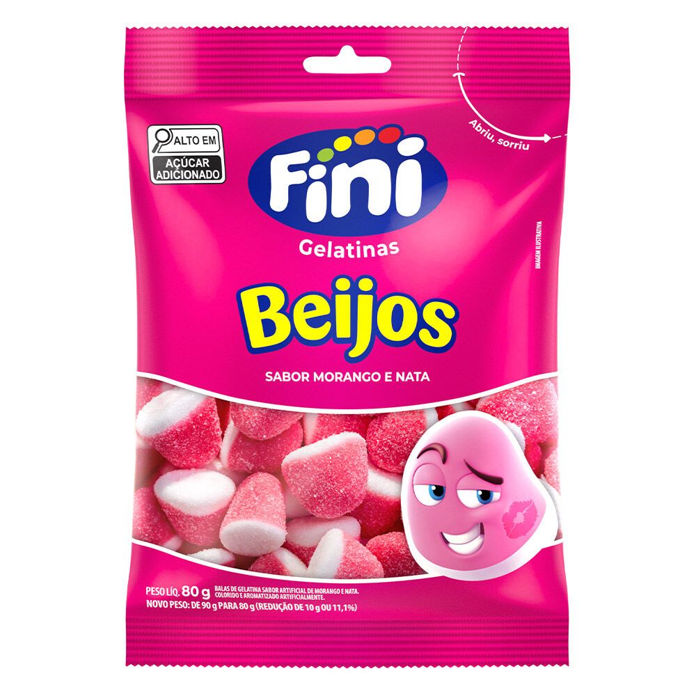 DOCE BALA FINI BEIJINHOS 80G | Shopee Brasil