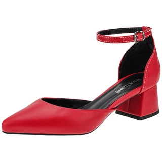 Sapato Scarpin Bico Fino Salto Saltinho Saia e Blusa Salomé Boneca Shekinah Estilosa Confortável