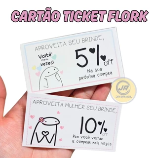 Cartões de Desconto cartão ticket Flork - 5 % e 10% OFF para Fidelizar suas Clientes mimo vale desconto