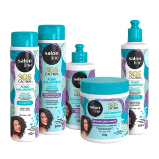 Kit Completo SOS Cachos Ácido Hialurônico Salon Line em Oferta na Shopee