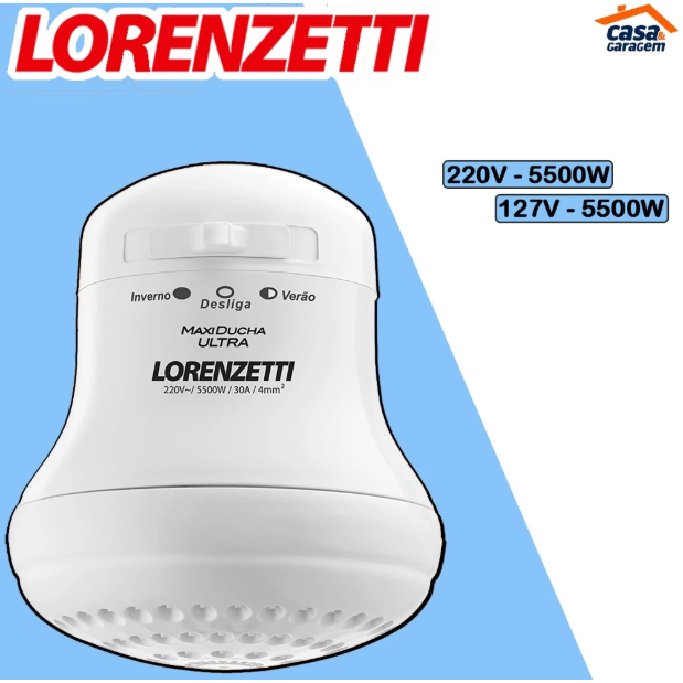 Chuveiro Maxi Ducha Ultra 5500W 220v Lorenzetti | Shopee Brasil