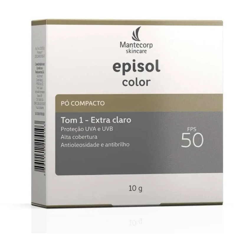 Protetor Solar Episol Color Tom 1 Extra Clara FPS 50 Pó Compacto 10g ...