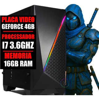 Cpu Computador PC Gamer Intel Core i7 3.6Ghz / Placa GeForce 4GB / 16GB RAM / SSD 480GB