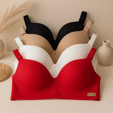 Kit com 04 sutiãs premium reforçado com bojo 