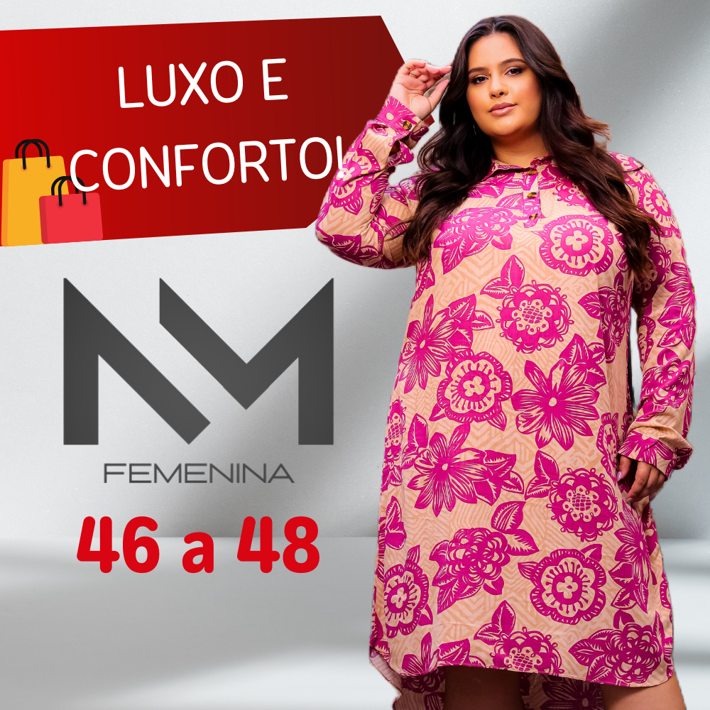 VESTIDO CHEMISE MODA EVANGELICA Plus Size Camisão Longo Manga - Main Image
