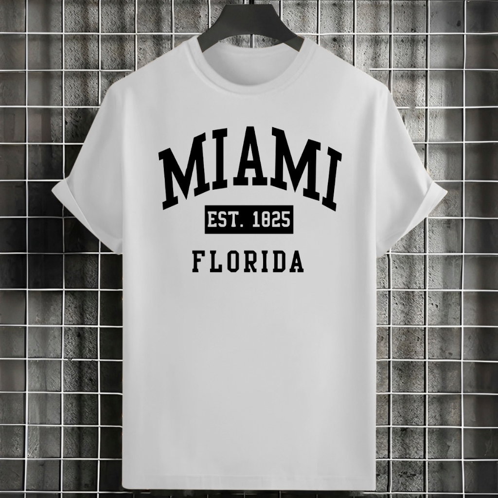 Kit de 3 Camisas Estampada Miami 100% Algodão Premium em