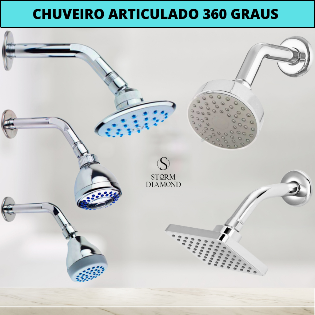 Chuveiro Ducha Articulado Sem Fios Para Banheiro Aquecedor Solar Gás Piscina Área Interna E Externa