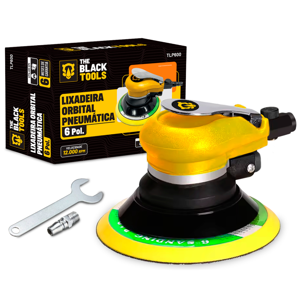 Lixadeira Pneumática Orbital 6 Rokit Roquite Hookit The Black Tools ...