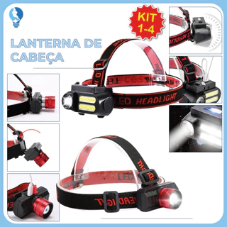 Lanterna Cabeça Led Turbo com Ajuste Angular 2 Modelos Lite e Pro Recarregável USB