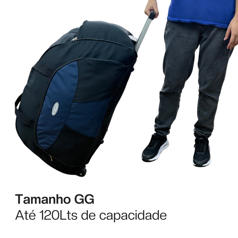 Bolsa de viagem com rodinha Grande 120Lts Sacola muito espaço resistente "Grotaferrata"