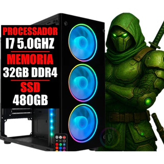 Pc Gamer Completo I7 10 Geração 5.0Ghz / 32gb Ram Ddr4 / Ssd 480Gb / Leds RGB