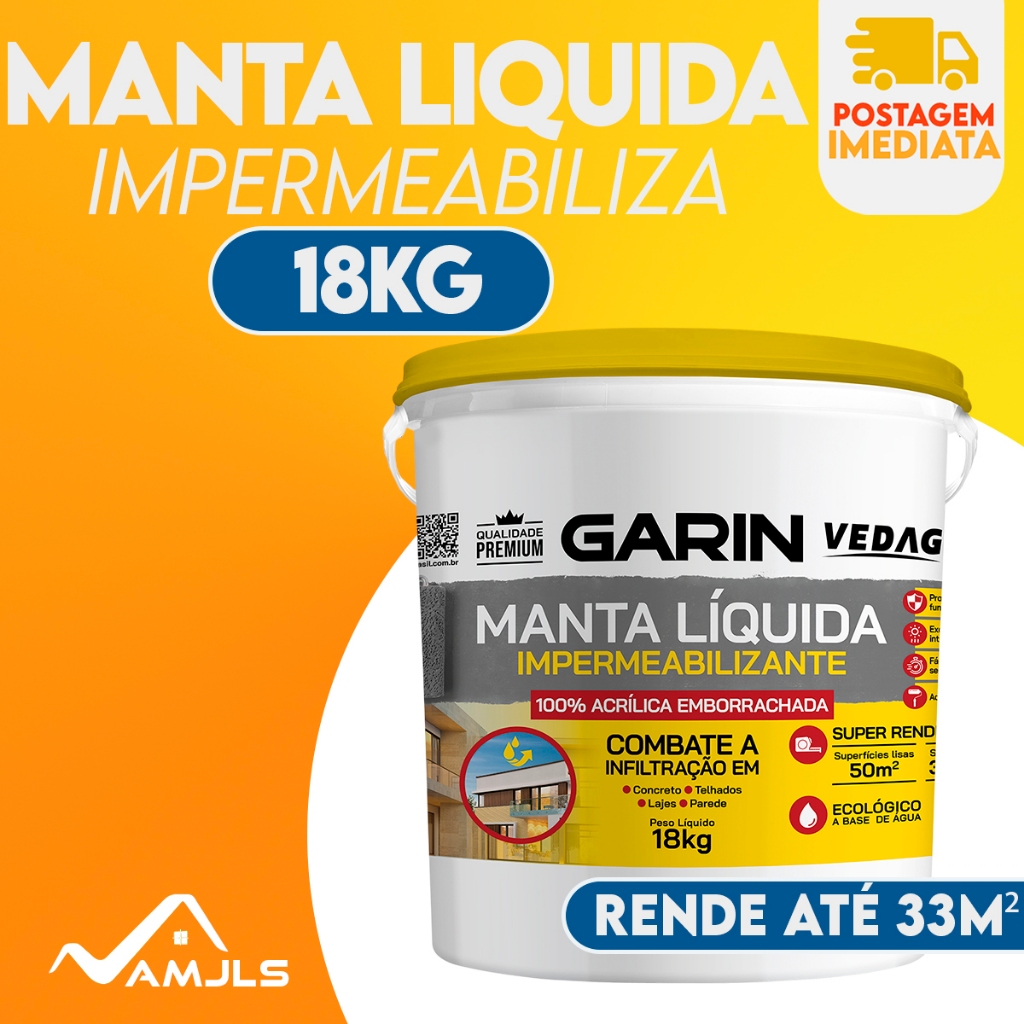Manta Liquida 18kg P/ Infiltrações Lajes Paredes E Telhados | Shopee Brasil