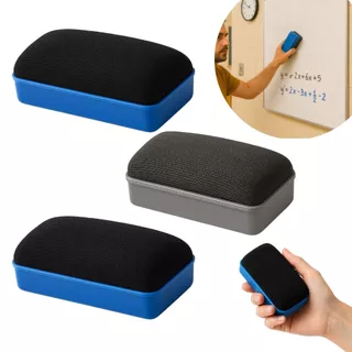 Kit 3 Apagador Para Quadro Branco e Vidro Com Imã Lousa Escolar Escritório Sala de Reunião Magnético