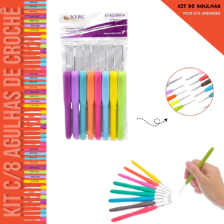 Kit de Agulhas Cabo Soft - Pct C/8 Agulhas - Croche Barbante em Oferta na Shopee