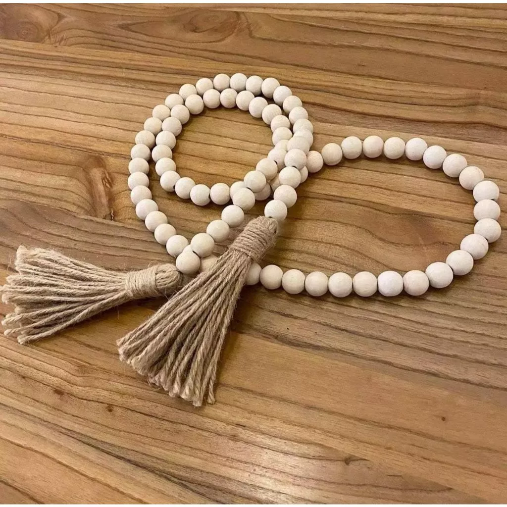 Colar Decorativo De Mesa Aparador Em Corda E Madeira Boho Chic