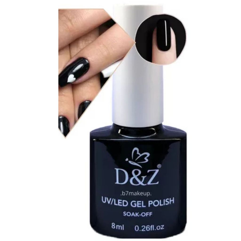 Esmalte Em Gel D&Z Led/Uv 8 ml cor Preto 1 unidade | Shopee Brasil