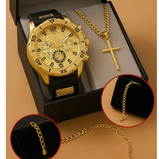 PROMOÇÃO - Relogio Original Masculino Banhado 18k