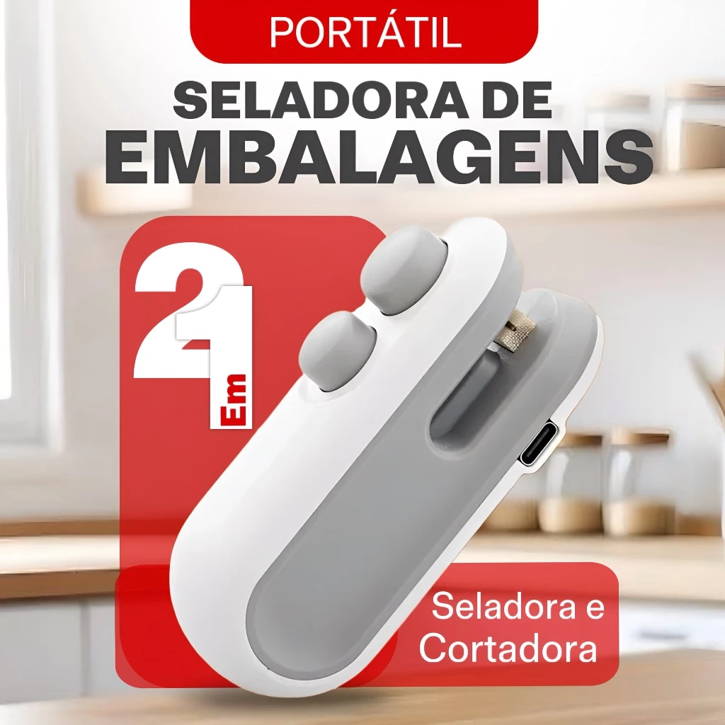 Mini Máquina Seladora Portátil 2 Em 1 Saco Plástico Embalagen Carregamento Usb Elétrica - Imagem 3