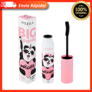 Máscara Rímel Para Cílios Big No Panda Vizzela Vegano 5g Volumão Preta Pincel Curvado Definição
