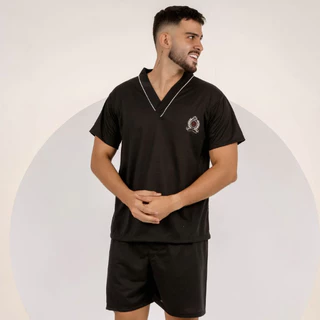 Pijama Masculino De Homem Adulto Verão Short Manga Curta em Oferta na Shopee