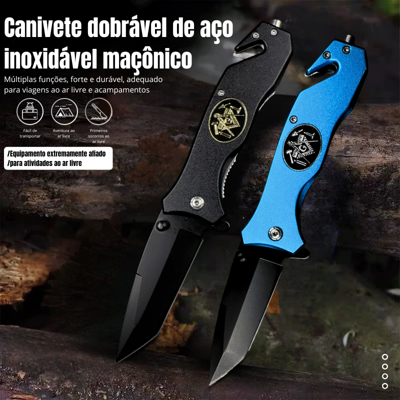 Canivete de Sobrevivência Semiautomático Maçônico de Bolso ...