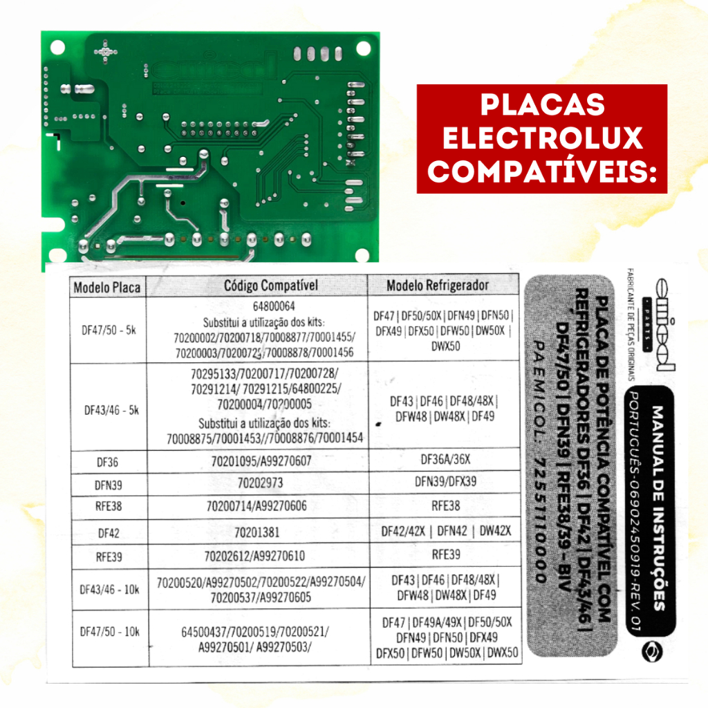 Placa Potencia Geladeira Electrolux Df36 Df42 Df43 Df46 - Emicol