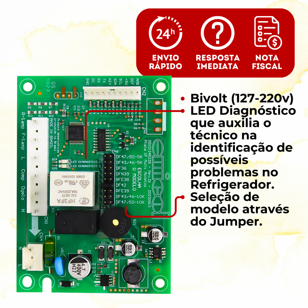Placa Potencia Geladeira Electrolux Df36 Df42 Df43 Df46 - Emicol