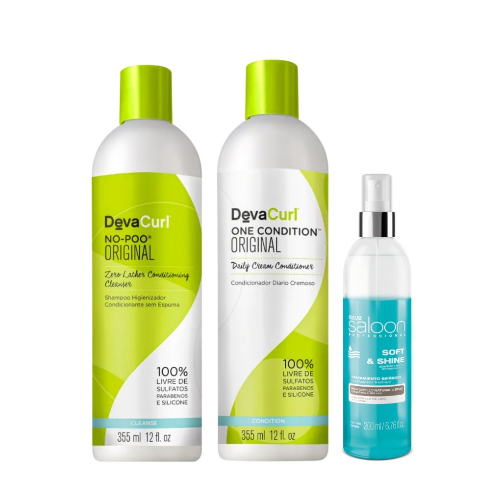 Kit Deva Curl Shampoo No Poo 355ml + Condicionador One Condition 355ml ...