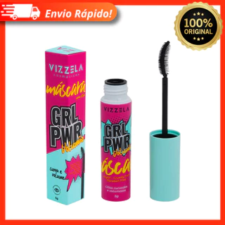 Máscara Rímel Para Cílios Girl Power Vizzela Vegano Volumão 5g Efeito Curva e Volume Lançamento