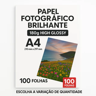 Papel Fotográfico 180G Glossy A4 À Prova D'água Brilhante Premium em Oferta na Shopee